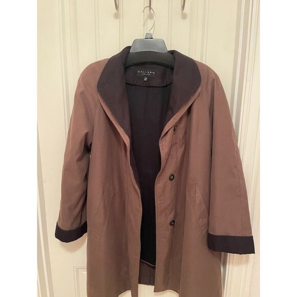 Gallery Petite Brown Coat REMOVEABLE LINING WOMEN'SSZ  PM Polyester/Acrylic Blen - Picture 11 of 14